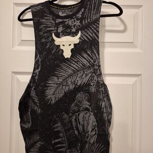 Under Armour Project Rock Black and Gray Graphic Tank